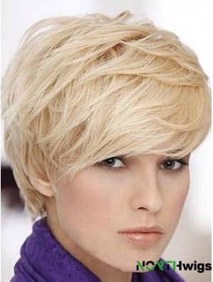 Blonde Short Straight Boycuts Capless Wig Online Shop