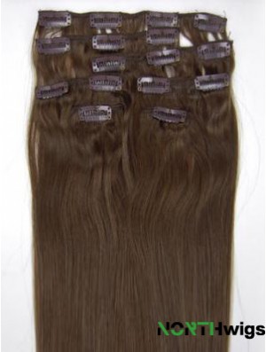 Perfect Brown Straight Remy Human Hair Clip In Hair Extensions