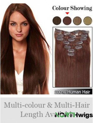 Hairstyles Auburn Straight Remy Human Hair Clip In Hair Extensions