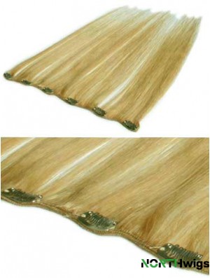 Flexibility Blonde Straight Remy Human Hair Clip In Hair Extensions