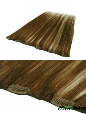 Beautiful Brown Straight Remy Human Hair Clip In Hair Extensions