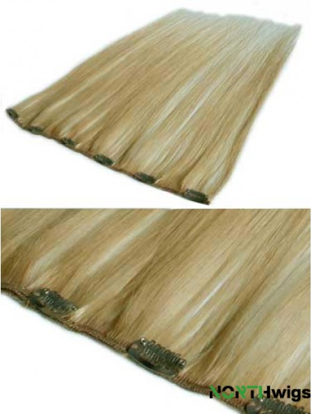 Sassy Blonde Straight Remy Human Hair Clip In Hair Extensions