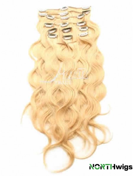 Ideal Blonde Curly Remy Human Hair Clip In Hair Extensions