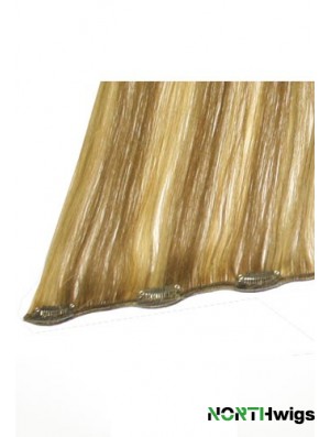 No-Fuss Blonde Straight Remy Human Hair Clip In Hair Extensions