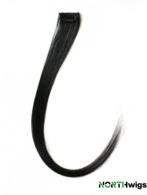 Exquisite Black Straight Remy Human Hair Clip In Hair Extensions