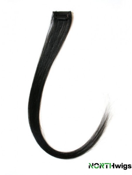 Exquisite Black Straight Remy Human Hair Clip In Hair Extensions