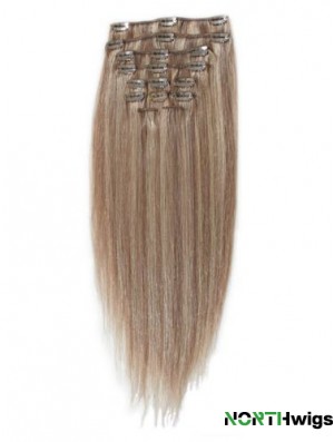 Great Blonde Straight Remy Human Hair Clip In Hair Extensions