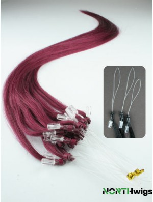 Suitable Red Straight Micro Loop Ring Hair Extensions