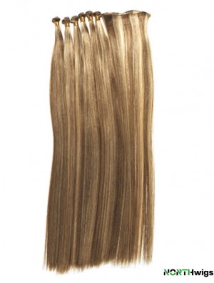 Straight Remy Human Hair Blonde Trendy Weft Extensions