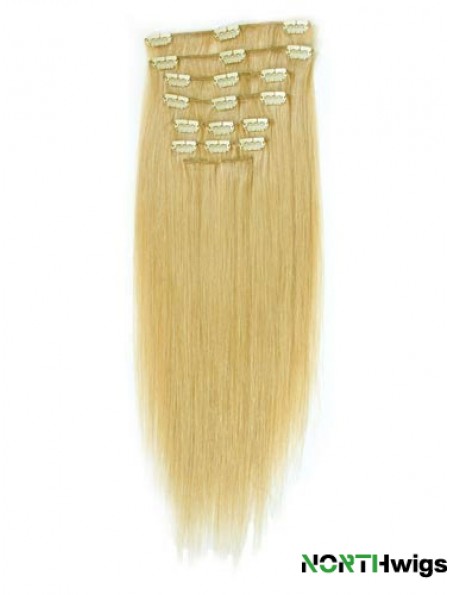 Suitable Blonde Straight Remy Human Hair Clip In Hair Extensions