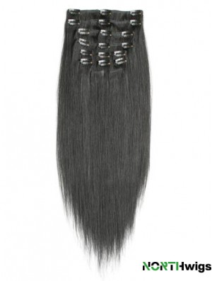 Incredible Black Straight Remy Human Hair Clip In Hair Extensions