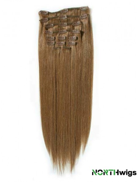 Fashionable Blonde Straight Remy Human Hair Clip In Hair Extensions