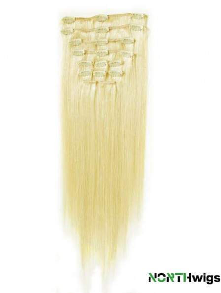 Perfect Blonde Straight Remy Human Hair Clip In Hair Extensions