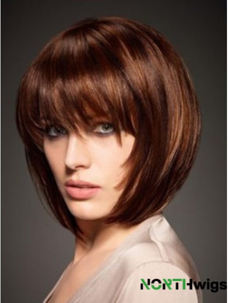 Human Hair Wig Straight Style Chin Length Bobs Cut