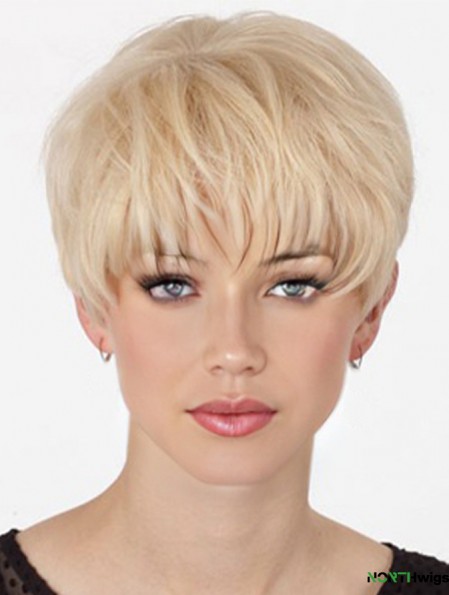 Human Hair Mono Topper With Monofilament Boycuts Short Length Straight Style