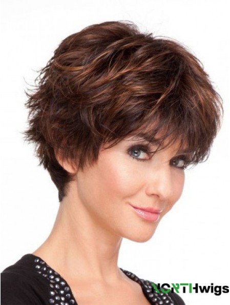 Auburn Straight Short Boycuts 100% Hand-tied Cheap Wigs Online