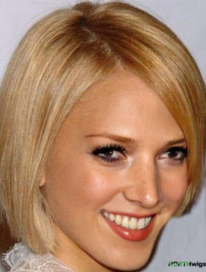 100% Hand Tied Chin Length Straight Monofilament Bob Wigs