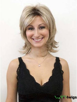 Blonde Wig Synthetic Wigs Layered Cut Straight Style