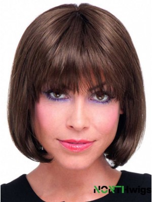 Remy Human Bobs Chin Length Straight Lace Front Real Hair Bob Wigs