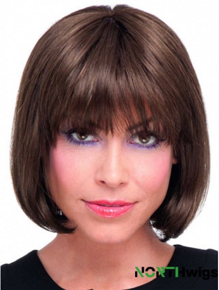 Remy Human Bobs Chin Length Straight Lace Front Real Hair Bob Wigs