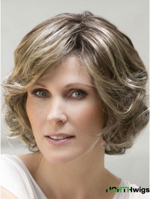 Blonde Wavy Chin Length With Bangs Ladies Monofilament Ellen Wille Wigs