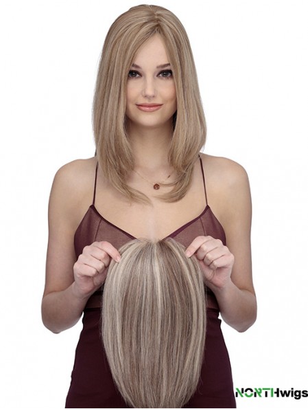 Shoulder Length Straight Without Bangs Cheap Blonde Lace Front Wigs