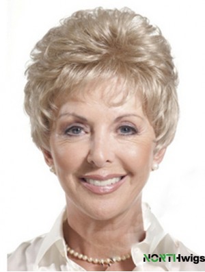 Real Hair Wigs For Older Women Cropped Length Auburn Color Classic Cuts