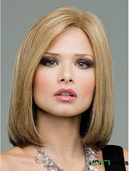 Lace Front Shoulder Length Straight Blonde Great Bob Wigs