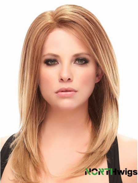 Auburn Shoulder Length Trendy Straight Without Bangs Lace Wigs