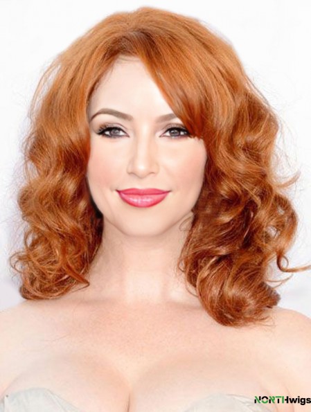 Full Lace Human Hair  Wigs Shoulder Length Cropped Color Wavy Style