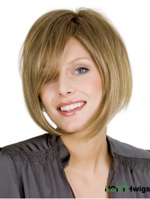 Chin Length Blonde Modern 10 inch Wavy Bob Wigs