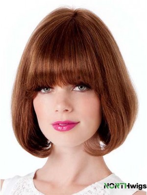 Lace Front Chin Length Straight Auburn Suitable Bob Wigs