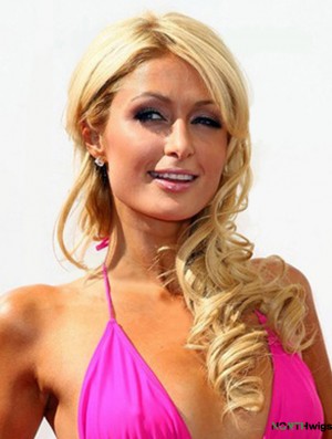 Lace Front Long Wavy Without Bangs Blonde Suitable Paris Hilton Wigs