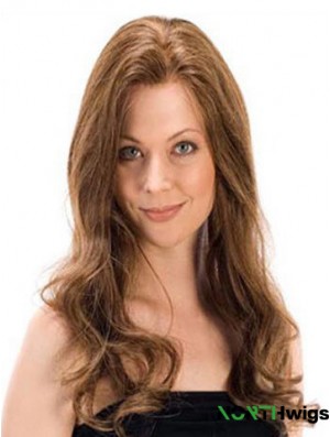 Wavy Remy Human Long Brown Monofilament Human Hair Wigs