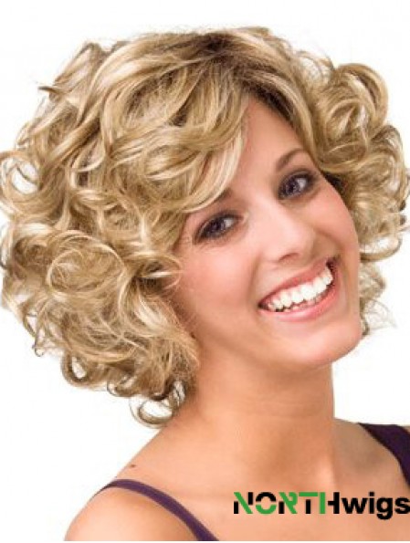 Curly Blonde Layered 10 inch Buy Human Hair Wigs