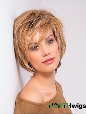 Blonde Straight Bobs 10 inch Copper Chin Length Human Hair Lace Front Wigs