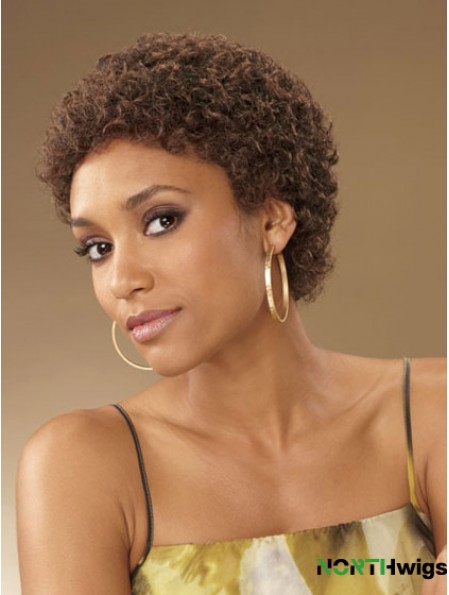 African Hair Wigs Curly Style Short Length Boycuts With Capless