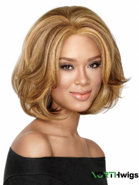 Chin Length Wavy Capless Blonde Durable Bob Wigs