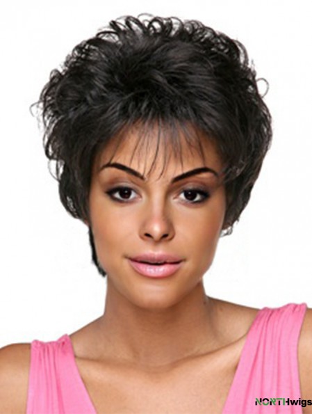 Short Black Curly Classic Natural African American Wigs