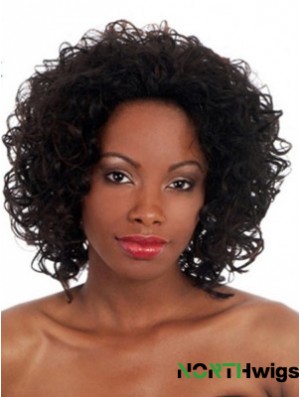 Black Chin Length Synthetic Capless 14 inch Afro Kinky Wigs