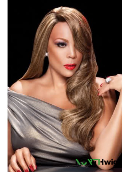 Without Bangs Wavy Blonde 24 inch Flexibility  Wigs