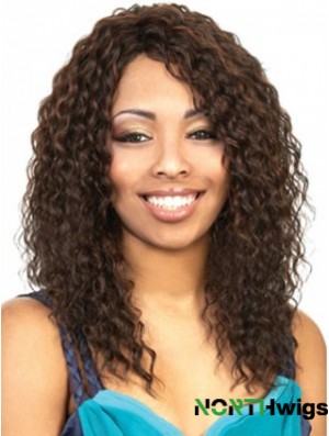 Long Brown Wavy With Bangs Beautiful African American Wigs