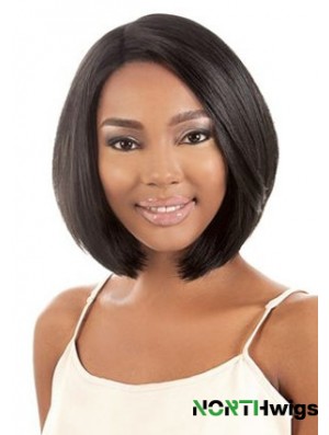 11 inch Chin Length Synthetic Black Bobs Capless Hairsyles For Black Woman