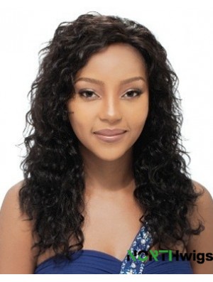 Long Black Curly Layered Natural African American Wigs