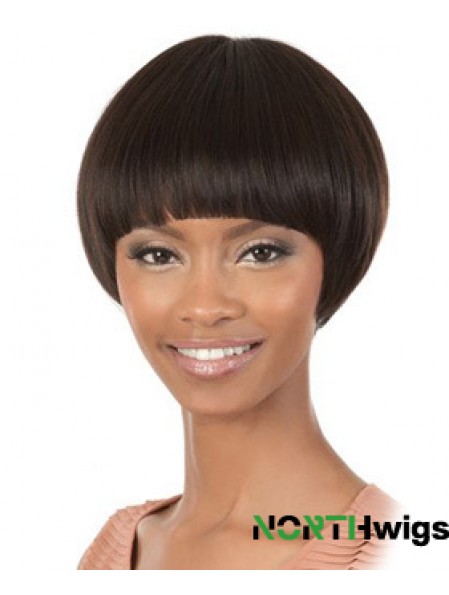 Short Brown Straight Bobs Cheapest African American Wigs