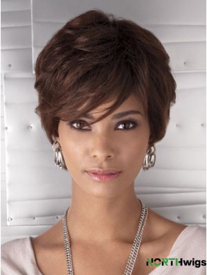 Cropped Auburn Wavy Layered Cheapest African American Wigs