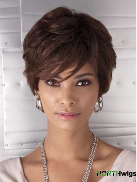 Cropped Auburn Wavy Layered Cheapest African American Wigs