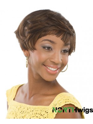 Short Brown Wavy Boycuts Incredible African American Wigs