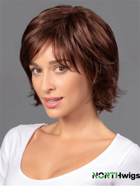 8 inch Short Cheapest Brown Wavy Bob Wigs