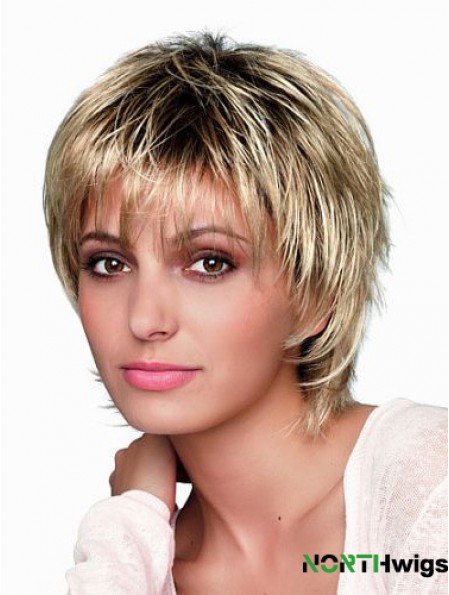 8 inch Short Designed Blonde Straight Bob Wigs